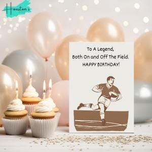 Rugby Birthday Card | Adult Humour Card | Card For Him | Card For Her | Rugby Player  | Gift For Rugby Fan| To A Legend