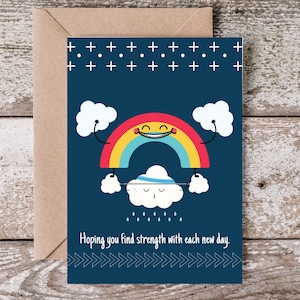 Carte arc-en-ciel| Meilleurs voeux de rétablissement | Cadeau unique pour se sentir mieux | Jolie note d'encouragement | Carte d'amitié | Carte de rétablissement