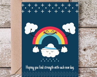 Rainbow Card| Heartfelt Recovery Wishes |Unique Feel Better Gift | Cute Encouragement Note | Friendship Card | Get Well Soon card