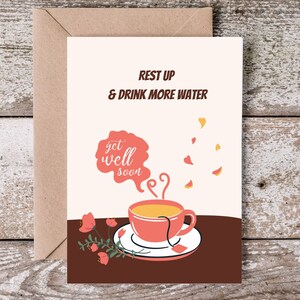 Carte Bon rétablissement | Cadeau unique pour vous sentir mieux | Jolie note d'encouragement | Carte grossière | Carte fantaisiste | Carte d'amitié|