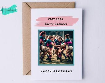 d'anniversaire de rugby de Zazzle.be Liste d'envies Vous avez des idées ? carte pour fan de rugby | carte postale pour elle | Joueur de rugby | Cadeau pour fan de rugby | Joueuse de rugby | Jeu de rugby fille