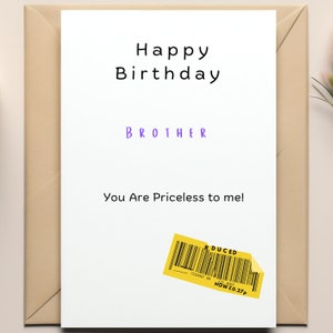 Lustige Geburtstagskarte für Brüder | Karte Für Ihn | Reduzierte Sticker Geburtstagskarte | Geburtstagsgeschenk für Ihn |
