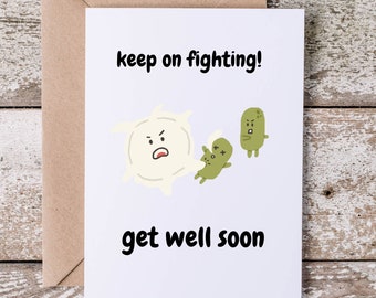 Keep On Fighting | Heartfelt Recovery Wishes |Unique Feel Better Gift | Cute Encouragement Note |Friendship Card| Get Well Soon Card