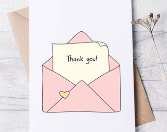 Niedliche 'Thank You' Grußkarte | süße Dankeskarte | Karten für Ihn | Dankeskarte | Karten für sie| Geschenke für sie | Geschenke für Ihn
