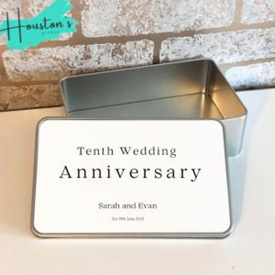 Tin Wedding Anniversary Gift | 10th Wedding Anniversary | Personalised ...