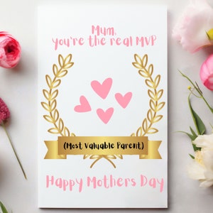 Mama, du bist der wahre MVP (Most Valuable Elternteil) Happy Mothers Day | Muttertag | Bemuttern Sonntag | Karte für Mama