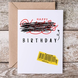 Carte de joyeux anniversaire | Stickers réduits | Pour lui| pour elle | Carte d'anniversaire drôle | Carte de blague |   femme | Mari| Petit ami | Petite amie