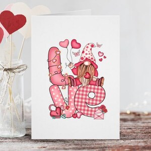Niedliche Gonk 'LOVE' Karte | Valentinstag| Jubiläum |Karten für Ihn | Karten für Sie | gonk | niedlich | Freundin | Freund | Frau | Ehemann