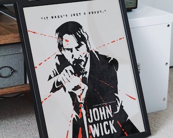 John Wick Minimalist Movie Poster: Keanu Reeves Film Art (Digital Download)