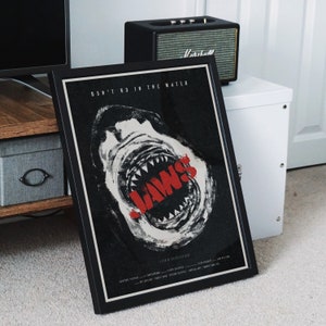 Jaws Movie Poster | Digital Film Poster Download | Steven Spielberg film | Movie Theater Decor or Gift for Movie Lovers