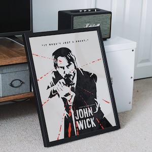 Póster de la película John Wick, descarga digital, arte mural digital de la película Keanu Reeves, póster de película alternativo minimalista, regalo para amantes del cine