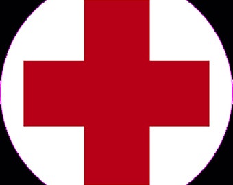 Sticker Red Cross round