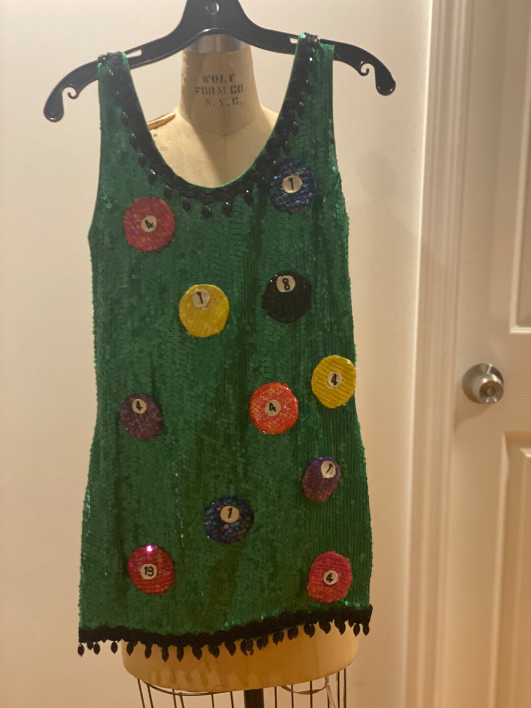 Vintage billiard Glam Dress Sequin Dress Designed by