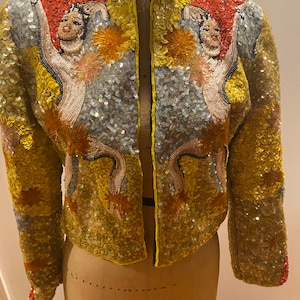 Vintage sequin and beaded Josephina baker inspired jacket deaigned by Jeanette kastenberg
