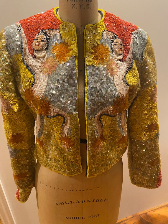Vintage sequin and beaded Josephina baker inspire… - image 1