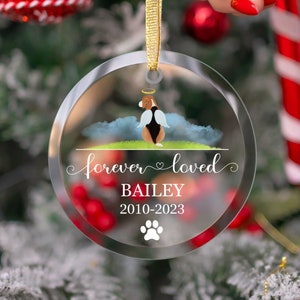 Custom Beagle Ornament, Beagle Memorial Gift, Beagle Memorial Ornament, Dog Memorial Gift, Dog Loss Gift, Dog Keepsake, Personalized Dog