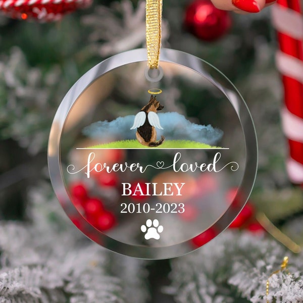 Custom German Shepherd Ornament, Shepherd Memorial Gift, Personalized Dog, Dog Memorial Gift, Dog Loss Gift, Dog Keepsake, German Shepherd