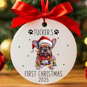French Bulldog Christmas Ornament, Puppy First Christmas Ornament, Frenchie Ornament, Frenchie Mom Gift, Dog Keepsake, French Bulldog Gift