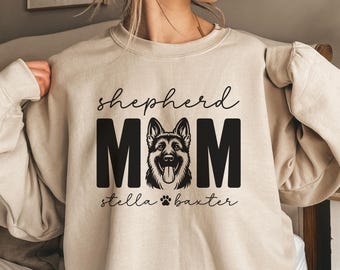German Shepherd Mom Sweatshirt, Custom German Shepherd Sweatshirt for Women, German Shepherd Shirt with Names, German Shepherd Gifts