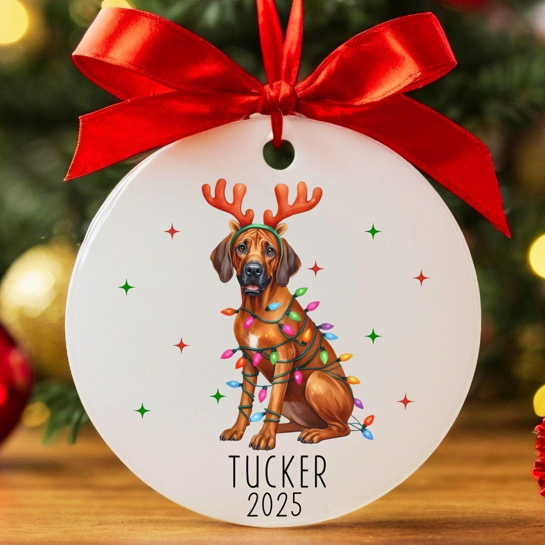Custom Rhodesian Ridgeback Christmas Ornament, Personalized Rhodesian ...