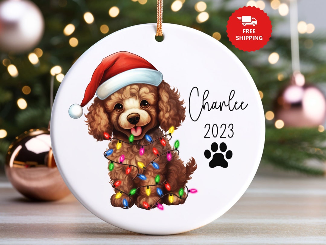 Personalized Poodle Christmas Ornament, Custom Dog Keepsake, New Dog