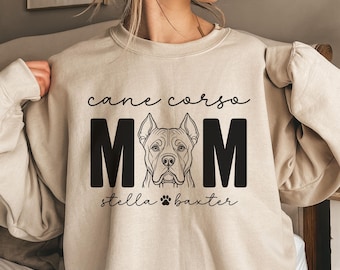 Cane Corso Mom Sweatshirt, Custom Cane Corso Sweatshirt with Names, Cane Corso Gift, Cane Corso Shirts for Women, Cane Corso Sweater