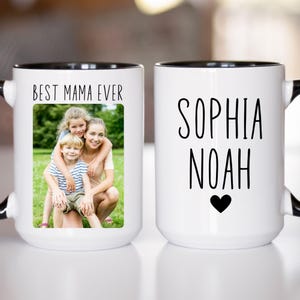 Mom Photo Mug, Personalized Mom Mugs with Name, Best Mama Ever Mug, Mothers Day Mom Mug, Custom Mama Mug with Kids Name, Mom Coffee Mug Gift bild 1