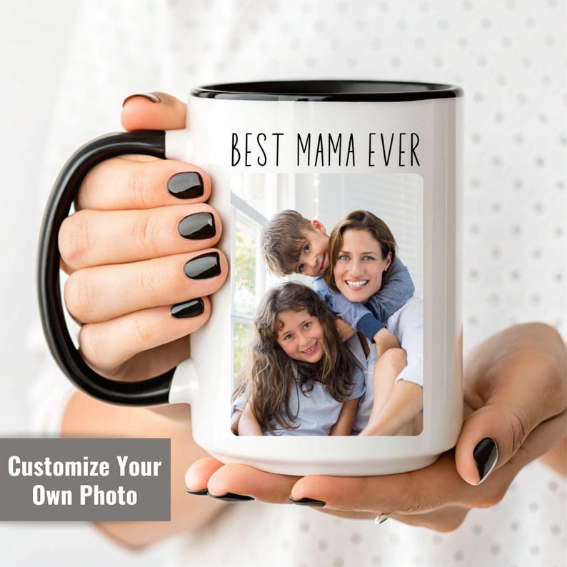 Mom Photo Mug, Personalized Mom Mugs with Name, Best Mama Ever Mug, Mothers Day Mom Mug, Custom Mama Mug with Kids Name, Mom Coffee Mug Gift bild 2