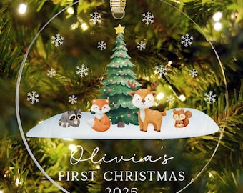 Personalized Babys First Christmas Ornament, Baby 1st Christmas Gifts, Baby First Christmas Keepsake, Baby Girl Ornament, Baby Boy Ornament
