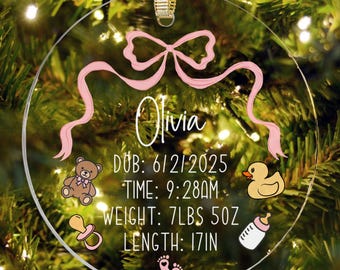 Personalized Babys First Christmas Ornament, Baby 1st Christmas Gifts, Baby First Christmas Keepsake, Baby Girl Ornament, Baby Boy Ornament