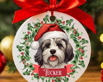 Custom Havanese Christmas Ornament, Personalized Havanese Ornament, Custom Havanese Gift, Havanese Mom Gift, Dog Keepsake, Dog Name Ornament