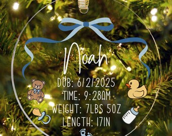 Personalized Babys First Christmas Ornament Boy, Baby 1st Christmas Gifts, Baby First Christmas Keepsake, Custom Baby Boy Ornament 2025