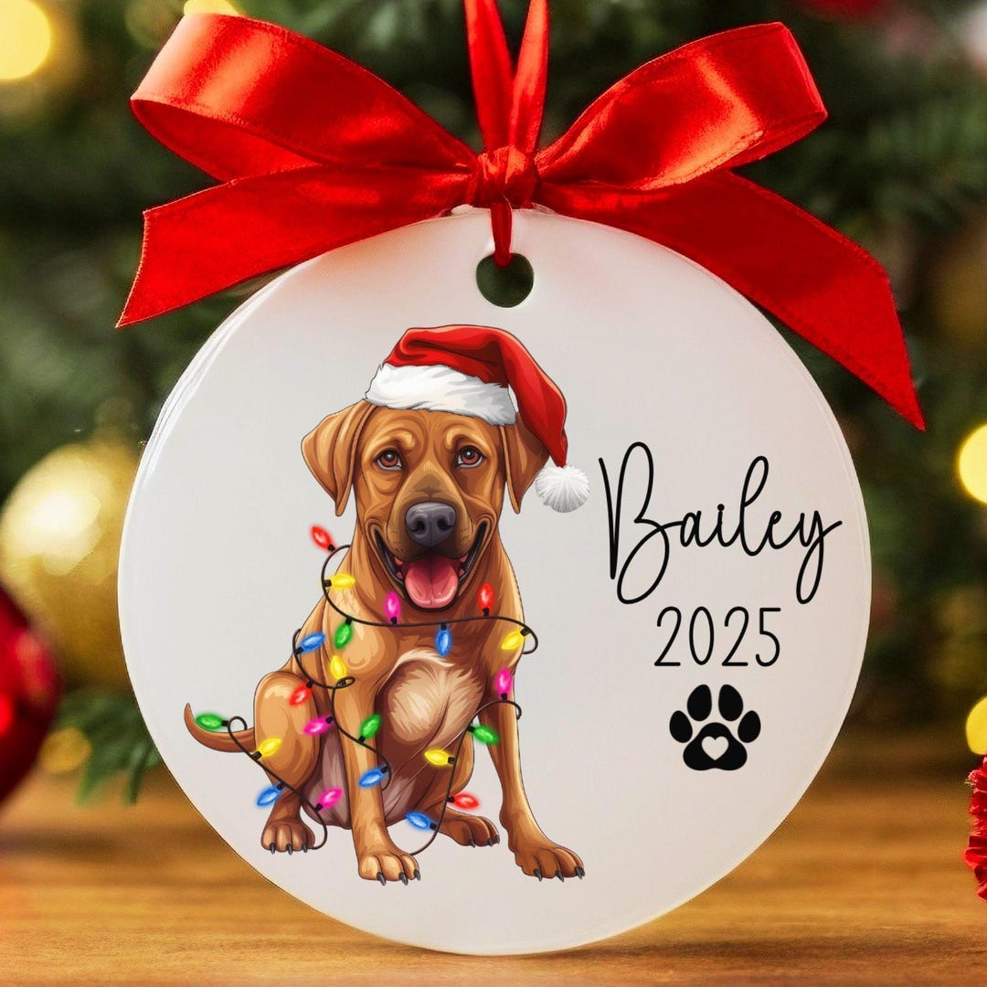 Personalized Rhodesian Ridgeback Christmas Ornament, Custom Rhodesian ...