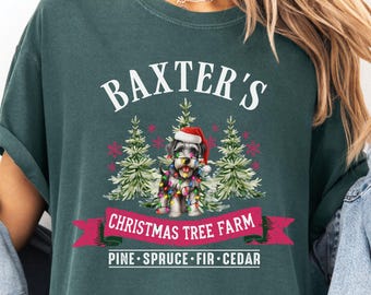 Comfort Colors® Custom Schnauzer Christmas Shirt, Dog Christmas Shirt, Schnauzer Tshirt, Schnauzer Mom Shirt, Schnauzer Gifts for Owner