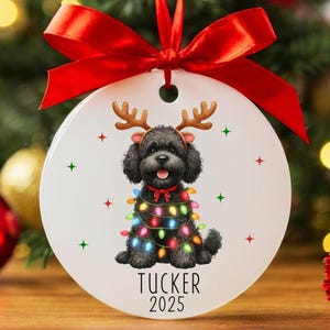 Custom Portuguese Water Dog Christmas Ornament, Personalized Portuguese Water Dog Ornament, Portuguese Water Dog Gift, Custom Dog Keepsake