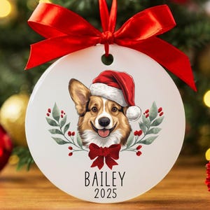 Personalized Corgi Christmas Ornament, Custom Corgi Ornament, Corgi Owner Gift, Pembroke Welsh Corgi Gift, Dog Keepsake, Dog Name Ornament