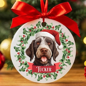 Custom German Wirehaired Pointer Christmas Ornament, Personalized German Wirehaired Pointer Ornament, Wirehaired Pointer Gifts, Dog Keepsake