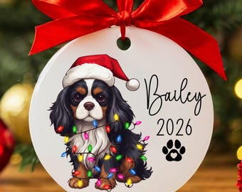 Cavalier King Charles Spaniel Christmas Ornament, King Charles Cavalier Gifts, Spaniel Ornament, King Charles Dog, Custom Dog Keepsake