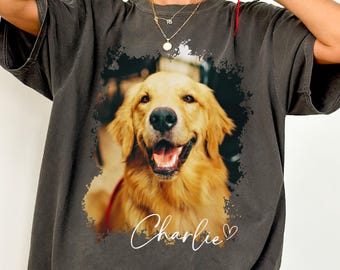 Comfort Colors® Custom Pet Photo Shirt, Personalized Pet Gift for Owners, Custom Dog Photo Shirt, Custom Pet Picture Gifts, Dog Mom Tee