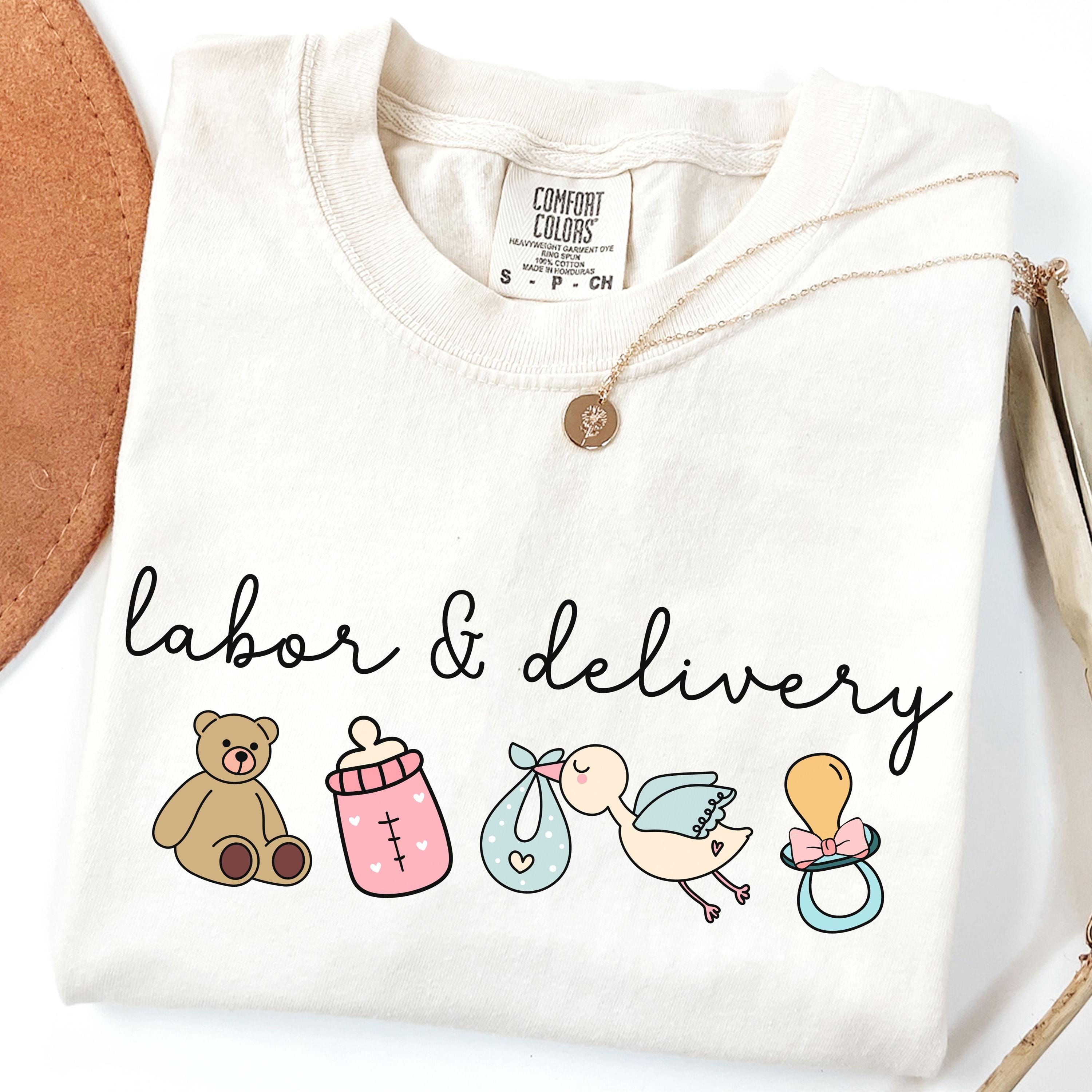 Comfort Colors® Labor and Delivery Nurse Shirt, Nurse Doodle Shirt, Labor and Delivery T-shirts, L and D Gifts, Labor Nurse Tee, L&D T shirt
