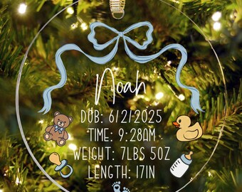 Personalized Babys First Christmas Ornament Boy, Baby 1st Christmas Gifts, Baby First Christmas Keepsake, Custom Baby Boy Ornament 2025
