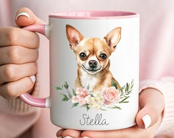 Chihuahua Mug Personalized, Chihuahua Gifts for Owner, Chihuahua Mom Mugs, Chihuahua Owner Gifts, Chihuahua Mom Gift, Custom Dog Name Mug