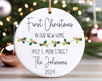 Christmas New Home Ornament Personalized, First Home Christmas Ornament, Housewarming Ornament, Personalized Home Christmas Ornament Gift