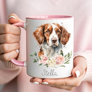 Brittany Spaniel Mug, Brittany Spaniel Gift, Brittany Mug, Brittany Gifts, Spaniel Gift, Dog Name Mug, Custom Dog Mug Personalized