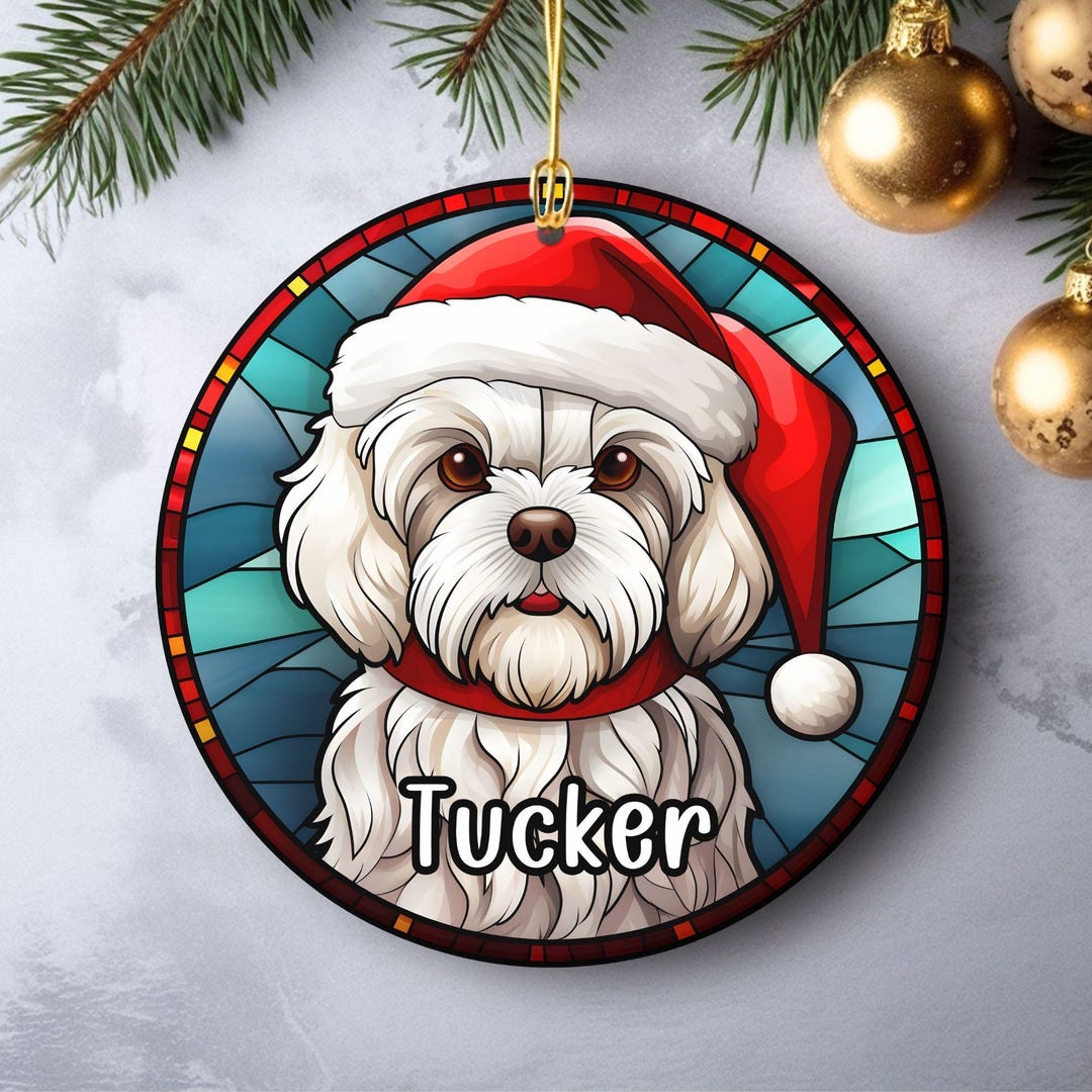 Maltese Christmas Ornament, Maltese Ornament, Maltese Gifts, Maltese
