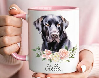 Black Lab Mug Custom, Personalized Black Lab Gifts, Black Labrador Mug, Black Lab Gifts for Women, Black Labrador Gifts, Custom Dog Name Mug