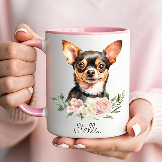 Chihuahua Mug Personalized, Chihuahua Gifts for Owner, Chihuahua Mom Mugs, Chihuahua Owner Gifts, Chihuahua Mom Gift, Custom Dog Name Mug