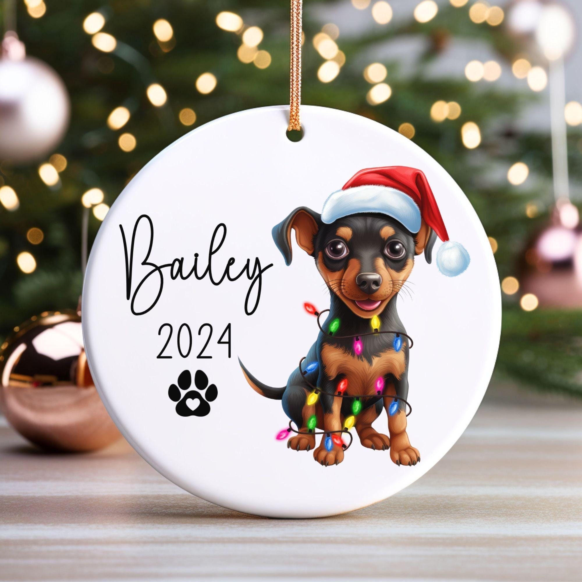 Miniature pinscher christmas ornaments sales