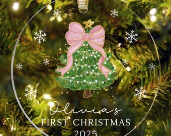 Personalized Babys First Christmas Ornament, Baby 1st Christmas Gifts, Baby First Christmas Keepsake, Baby Girl Ornament, Baby Boy Ornament