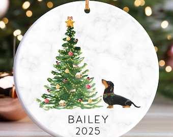 Dachshund Christmas Ornament, Puppy First Christmas Ornament, Dachshund Gift, Custom Dachshund Ornament, Dog Keepsake, Dachshund Mom Gift